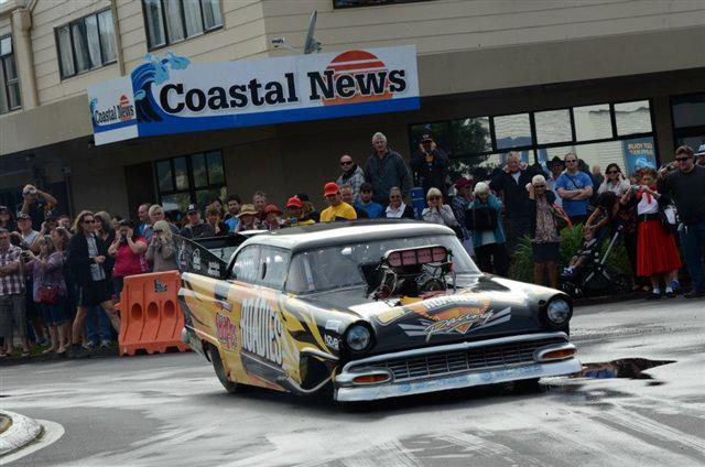 Morice McMillin. 1956 Ford Customline at the 2013 Beach Hop