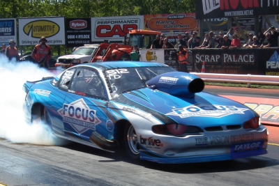 Barry Plumpton. Barry previously campaigned a 2005 Monte Carlo in Top Doorslammer and won four Nationals titles and four NZ championships with it. [Photo by: Ralph Smith]